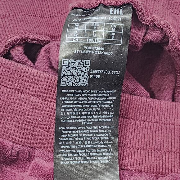 GUESS Pants Womens M Purple Burgundy Logo-Embossed Velvet Velour Jogger Lounge - Picture 4 of 12